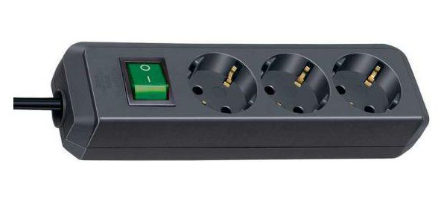 Brennenstuhl Elosztó Eco-Line 3x DE F típusú (CEE 7/3) aljzat - DE F típusú (CEE 7/4) dugó Fekete 3m termék fő termékképe