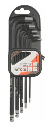YATO Hosszú gömbfejű imbuszkulcs készlet 10 részes 1,27-10 mm S2 termék fő termékképe