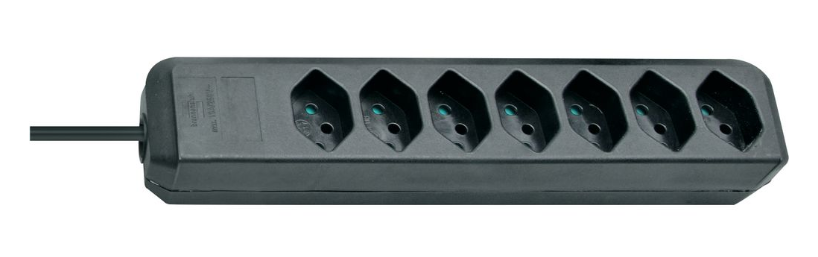 Brennenstuhl Elosztó Eco-Line 7x CH J típusú (T13) aljzat - CH J típusú (T12) dugó Fekete 2m termék fő termékképe