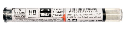 YATO Ácsceruza grafit betét 110 mm fehér HB (5 db) termék fő termékképe
