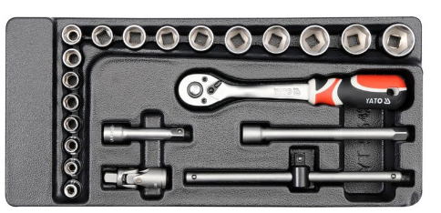 YATO Dugókulcs készlet 22 részes 3/8" 6-22 mm CrV (fiókbetét) termék fő termékképe