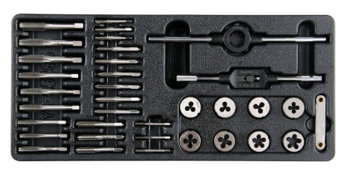 YATO Menetfúró és metsző készlet (kézi) 35 részes HSS M3-M12-ig (fiókbetét) termék fő termékképe