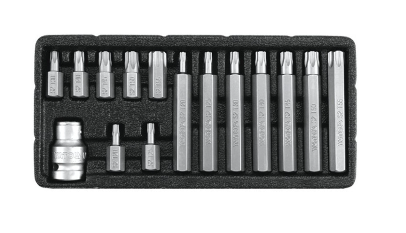 YATO Torx készlet 15 részes tamperproof T20-T55 L=30 mm, L=75 mm 1/2" termék fő termékképe