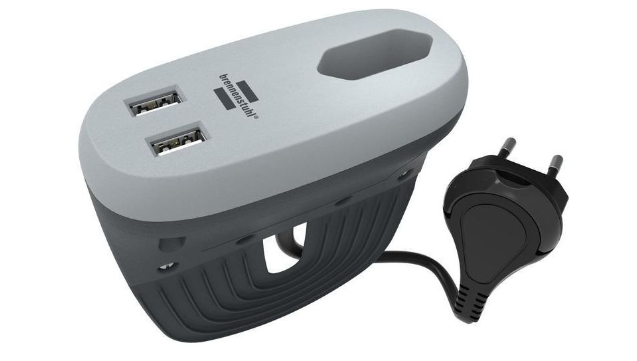 Brennenstuhl Sofa kimeneti szalagkábel Estilo 1x Euro C típusú (CEE 7/16) aljzat / USB-A aljzat - Euro C típusú (CEE 7/16) dugó Fekete/világosszürke 3m termék fő termékképe