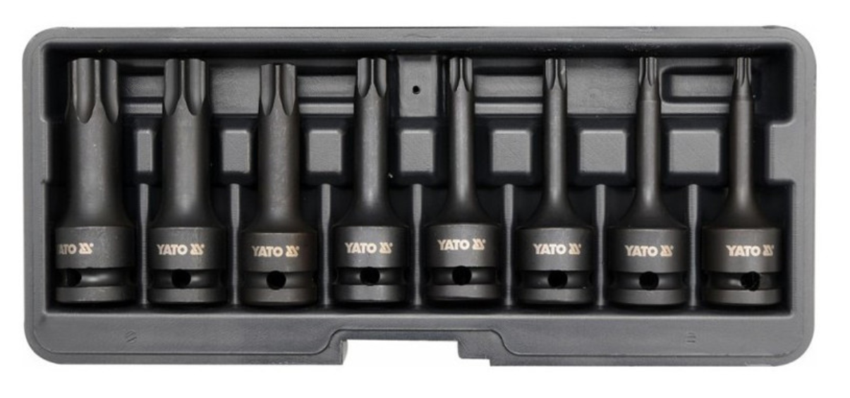 YATO Gépi hosszú bit dugókulcs készlet 8 részes Torx 1/2" T30-T80 CrMo termék fő termékképe
