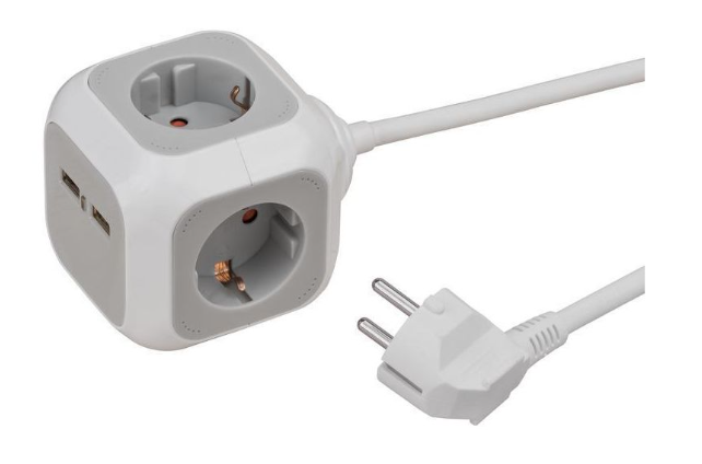 Brennenstuhl Elosztókocka Alea-Power 4x Euro C típusú (CEE 7/16) aljzat / USB-A Socket - DE F típusú (CEE 7/4) dugó Fehér 1.4m termék fő termékképe