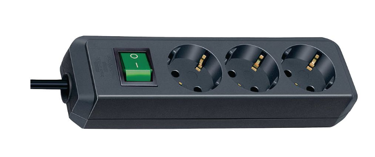 Brennenstuhl Elosztó Eco-Line 3x DE F típusú (CEE 7/3) aljzat - DE F típusú (CEE 7/4) dugó Fekete 5m termék fő termékképe