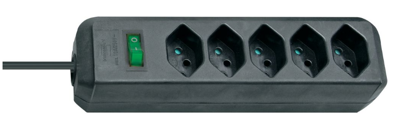 Brennenstuhl Elosztó Eco-Line 5x CH J típusú (T13) aljzat - CH J típusú (T12) dugó Fekete 1.5m termék fő termékképe