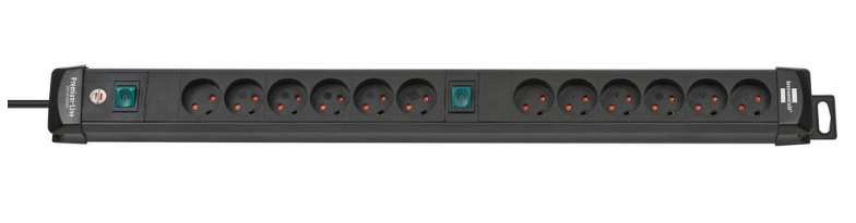 Brennenstuhl Elosztó Premium-Line 12x K típusú aljzat, Dánia - DK K típusú dugó Fekete 3m termék fő termékképe