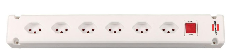 Brennenstuhl Elosztó Bremounta 6x CH J típusú (T13) aljzat - CH J típusú (T12) dugó Fehér termék fő termékképe