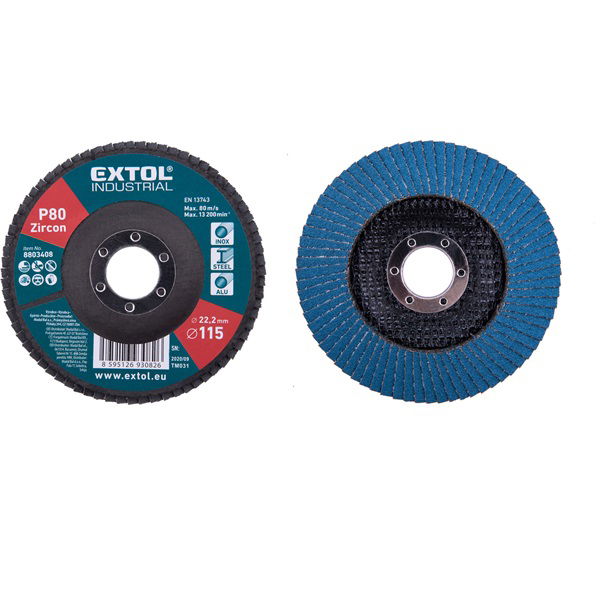 EXTOL Lamellás csiszoló INOX, acél és ALU munkadarabok csiszolására, 115×22mm; P40 termék fő termékképe