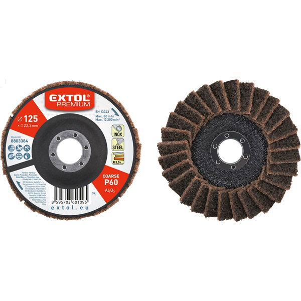 EXTOL Lamellás csiszoló INOX, acél és ALU munkadarabok csiszolására, 125×22mm; P60 (darabáras, de csak ötösével rendelhető) termék fő termékképe