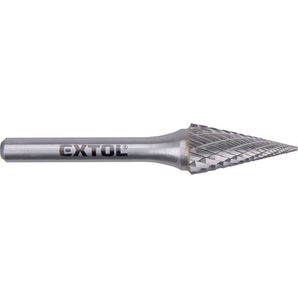 EXTOL Keményfém turbómaró (rotormaró), kúpos, hegyes orrú, 12×25mm átmérő/ 6mm szár, keresztfogazás termék fő termékképe