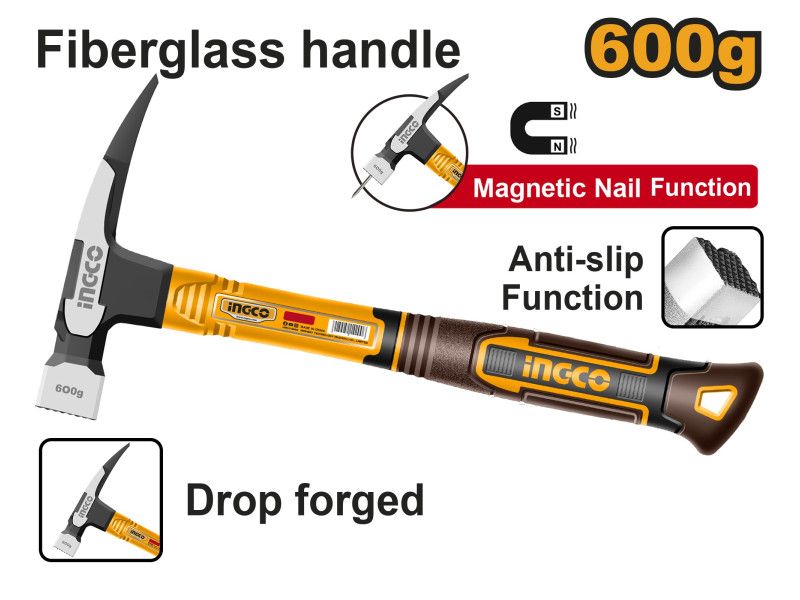 INGCO Ácskalapács 600g üvegszálas nyél mágneses termék fő termékképe