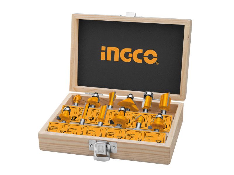 INGCO Felsőmaró készlet 12 részes 6mm termék fő termékképe