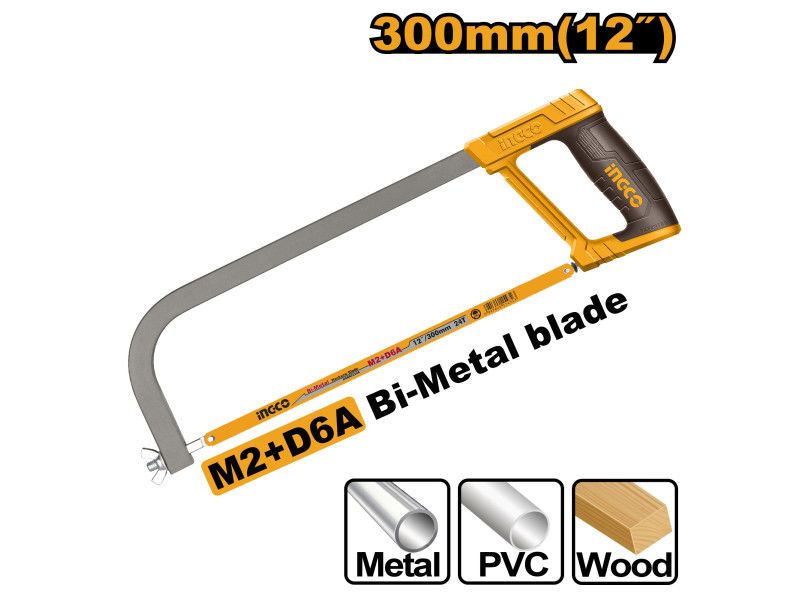 INGCO Fémfűrész keret 300mm bimetál lappal termék fő termékképe