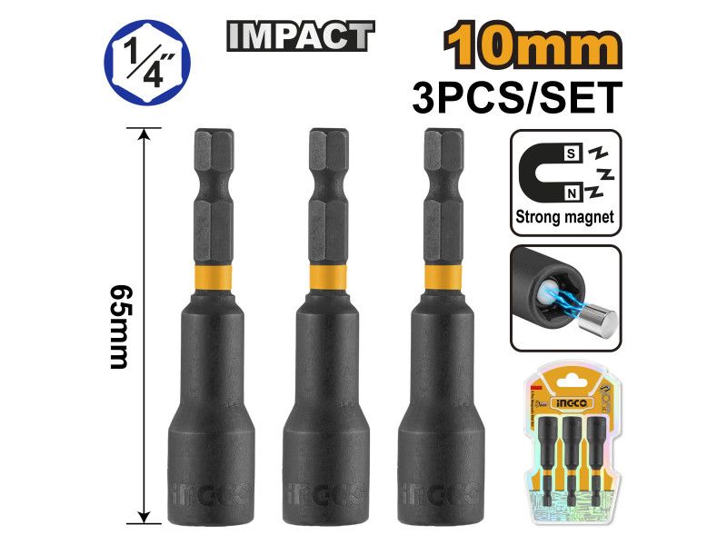 INGCO  Impact csavarbehajtó 10mm 3db termék fő termékképe