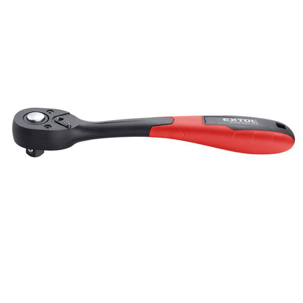EXTOL Racsnis hajtókar, CV., 72 fog, hajlított szár, csúszásgátló TPR markolat; 1/4", 150mm termék fő termékképe