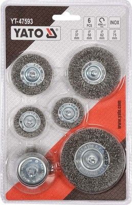 YATO Csapos körkefe, fazékkefe készlet 6 részes inox termék fő termékképe