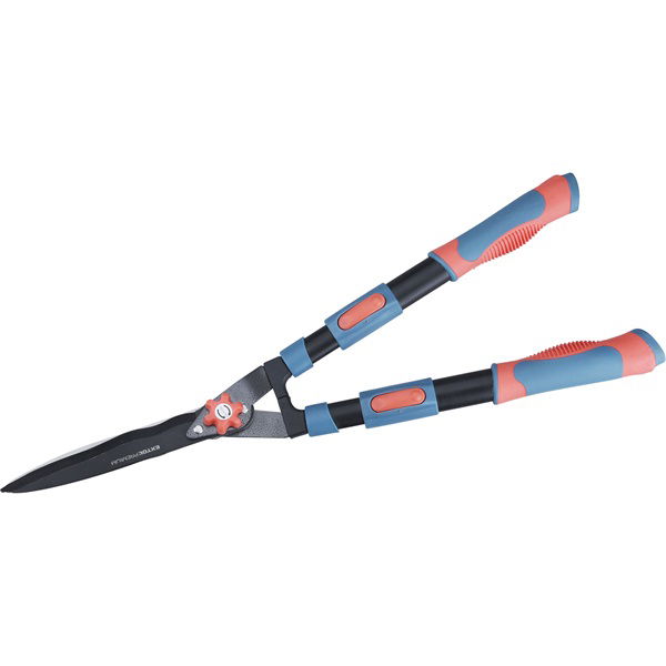 EXTOL Sövényvágó olló, hullámos, tapadásmentes penge, teleszkópos, 690-890mm, ellipszis, gumírozott műanyag termék fő termékképe