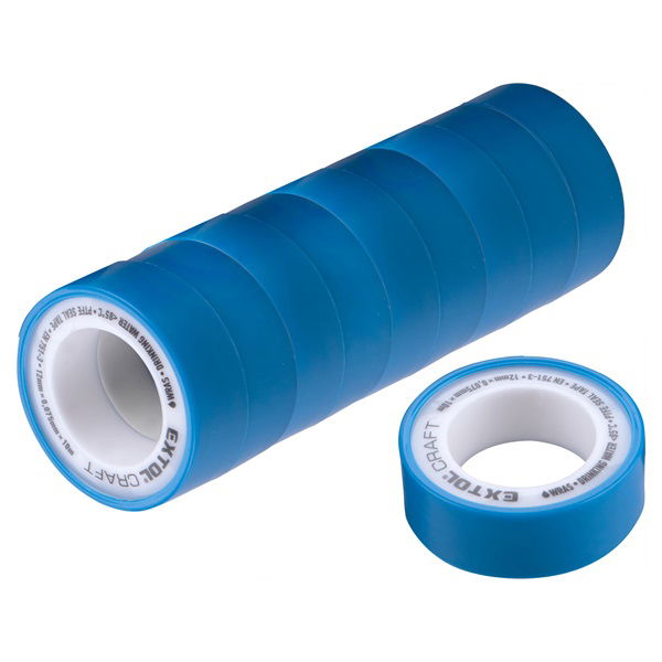 EXTOL Tömítő szalag készlet teflon, 10 db, (PTFE), 0,075×12mm×10m, EN 751-3, WRAS, ivóvízhez termék fő termékképe