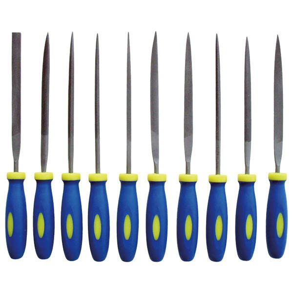 Tűreszelő készlet ergonómikus nyéllel, 10db-os 150mm termék fő termékképe