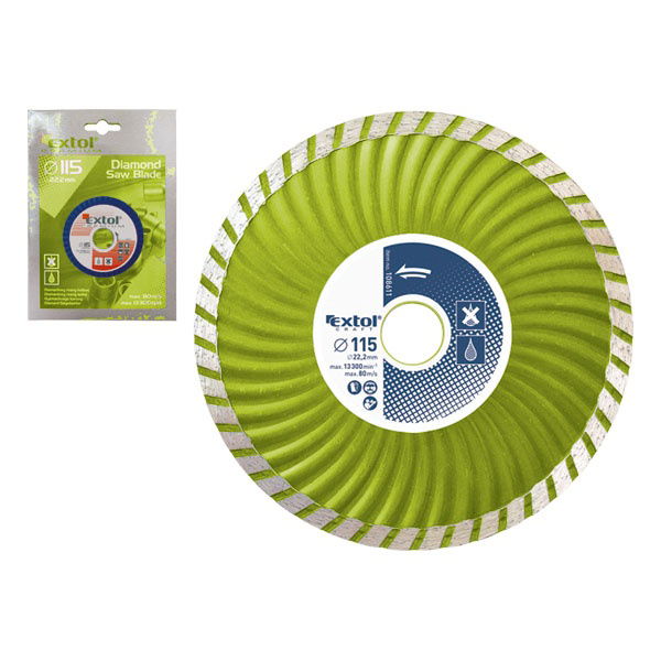 EXTOL Gyémántvágó TURBO; 125×2,4×22,2mm, max.12.200 ford/perc termék fő termékképe