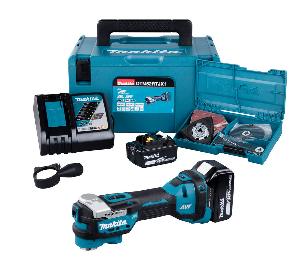 Makita DTM52RTJX1 akkumulátoros multifunkciós gép (2 x 5.0 Ah Li-ion akkuval, MAKPAC kofferben) termék fő termékképe