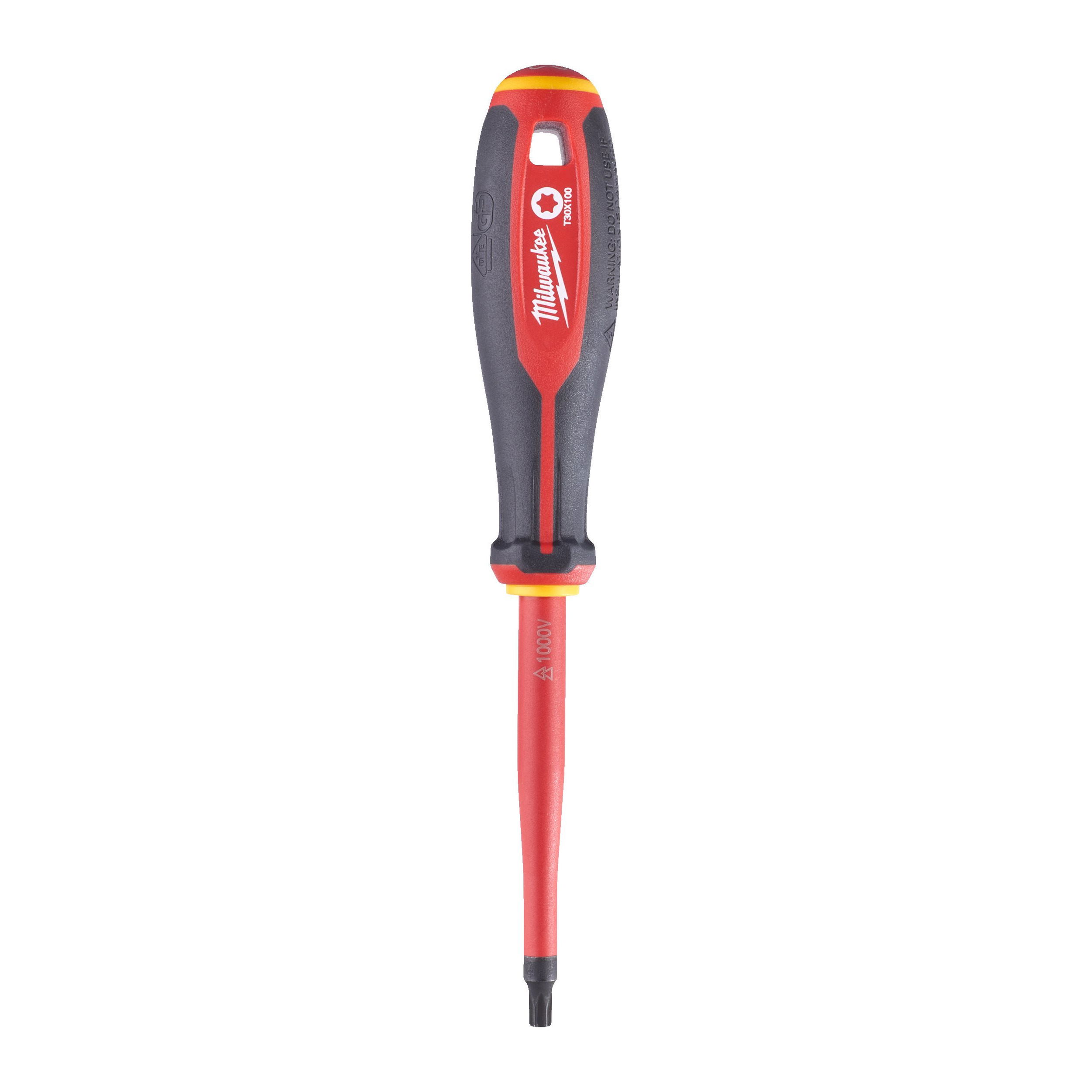 Milwaukee Tri-Lobe VDE szigetelt torx csavarhúzó 3-oldalú markolattal, T30 x 100 mm termék fő termékképe