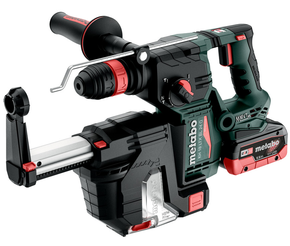 METABO KH 18 LTX BL 24 Q akkumulátoros SDS-plus kombikalapács (2 x 5.5 Ah LiHD akkuval, metaBOX kofferben) + beépített porelszívás termék fő termékképe