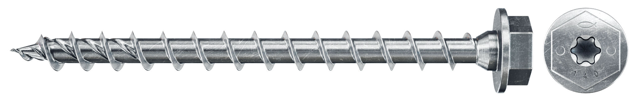 Fischer PowerFast FPF II HWTF 10.0 x 80 BC 50 kékre passzivált végigmenetes szerkezetépítő csavar SW és TX behajtással, 50 db/csomag termék fő termékképe